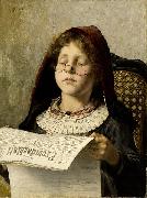 Georgios Jakobides Girl reading Germany oil painting artist